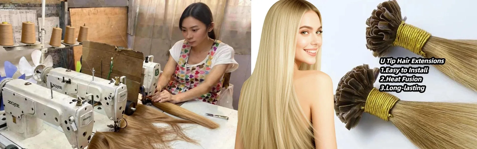 Наращивание волос с U-образным кончиком